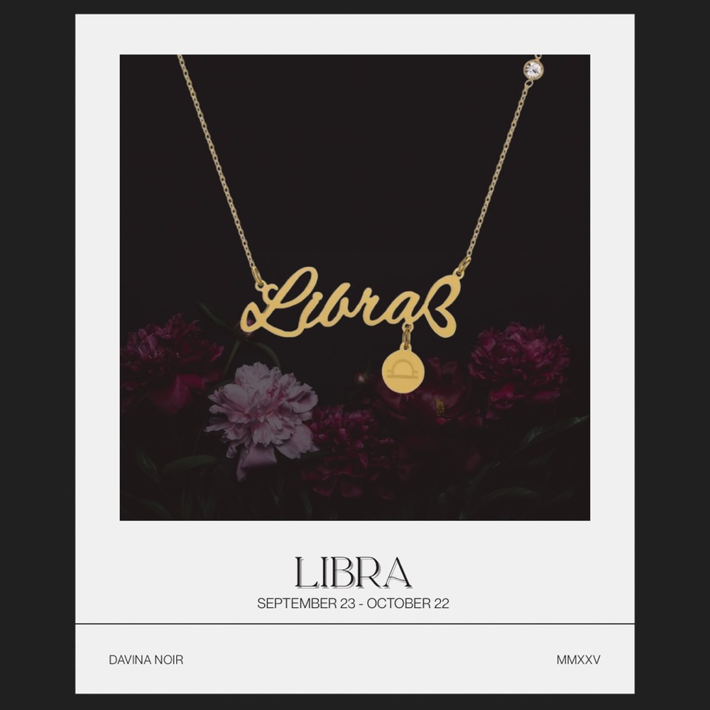 Libra Zodiac Gold Necklace